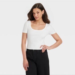 Universal Thread Set of Ribbed Scoop Neck T-Shirts